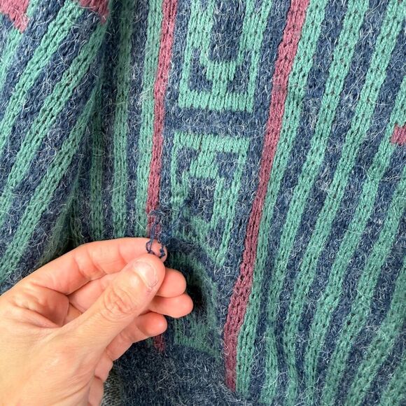 Vtg Mcgregor Fair Isle Nordic Multicolor Aztec Sweater Mock Neck Men's XL USA - Picture 10 of 11